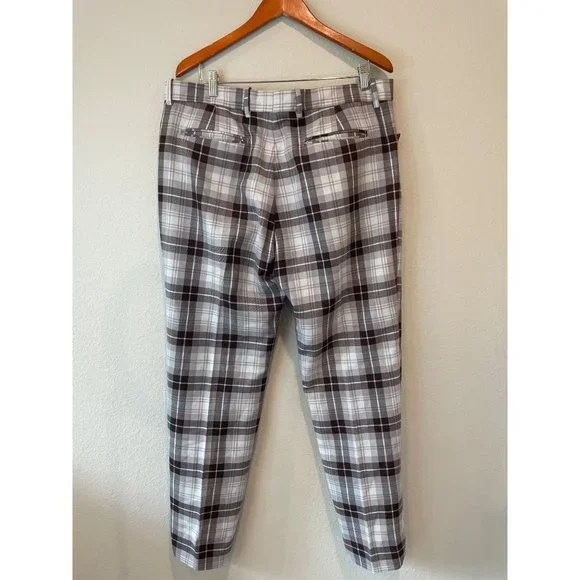 Ian Poulter Blue Gray Plaid Golf Pants - Main Image